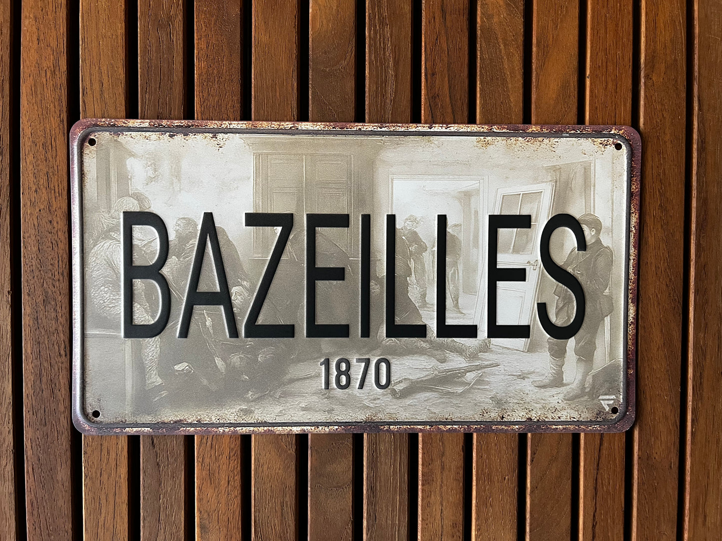 Plaque métal décorative – “BAZEILLES 1870”