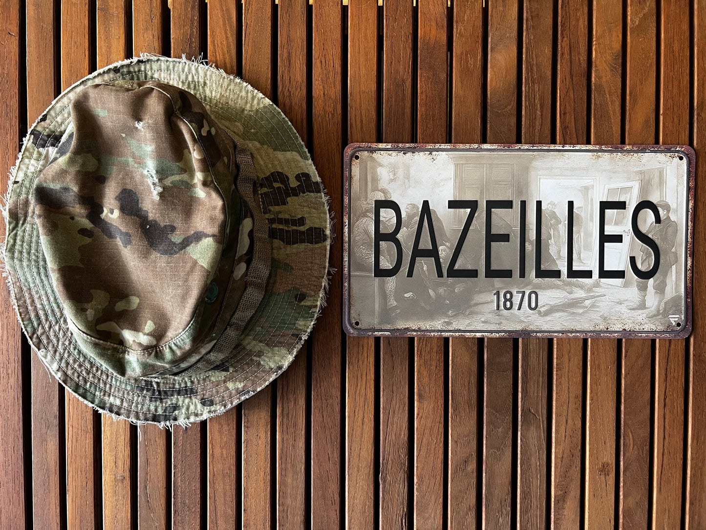 Plaque métal décorative – “BAZEILLES 1870”